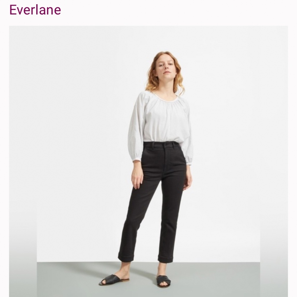 EVERLANE The Slim Leg Crop Pants Washed black size 6